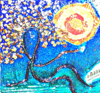 portrait of a girl trying 2010 mixed media