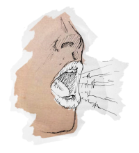 cartoon of open mouth